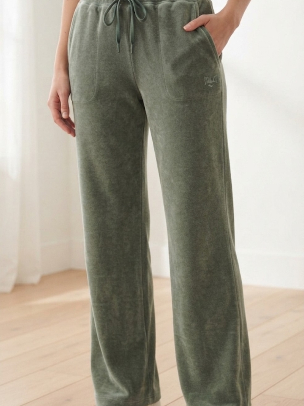 Everlast Olive Green Velour Track Pants